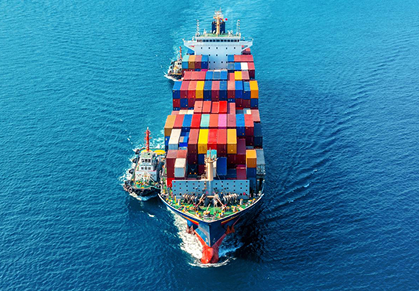 navio no mar representando importação