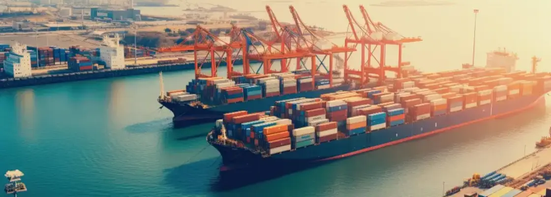 navio com containers representando modalidades de importação