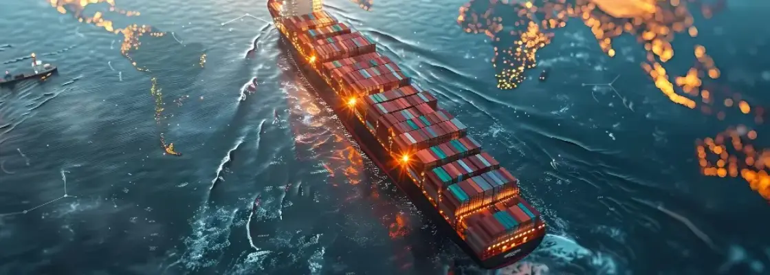 Meios de transporte logísticos juntamente com hologramas tecnológicos e futuristas