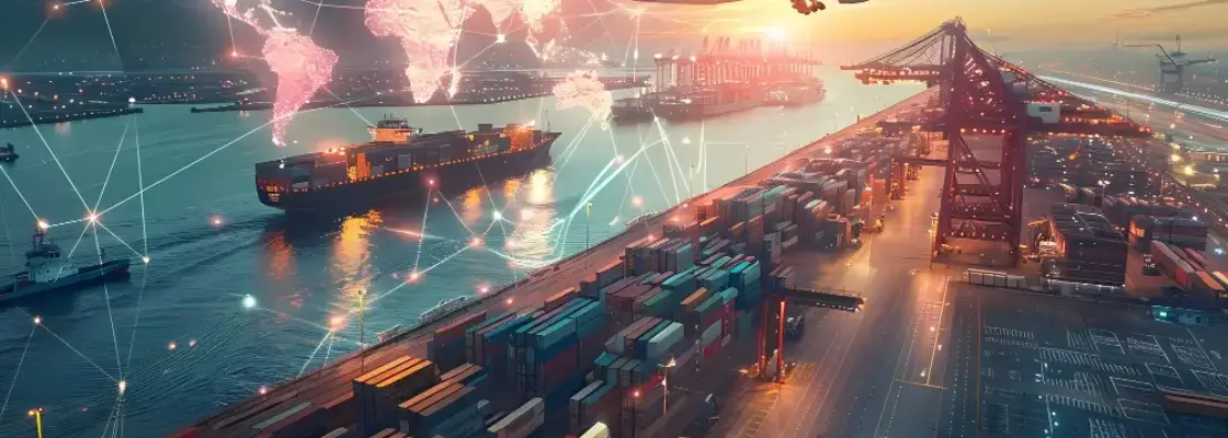 porto com avião passando por cima de container representando drawback